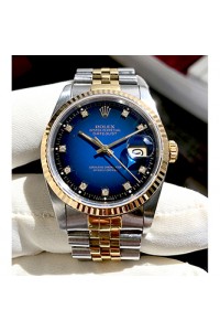 Rolex DateJust 36mm Blue Vignette Diamond Set Dial Ref.16233 Watch
